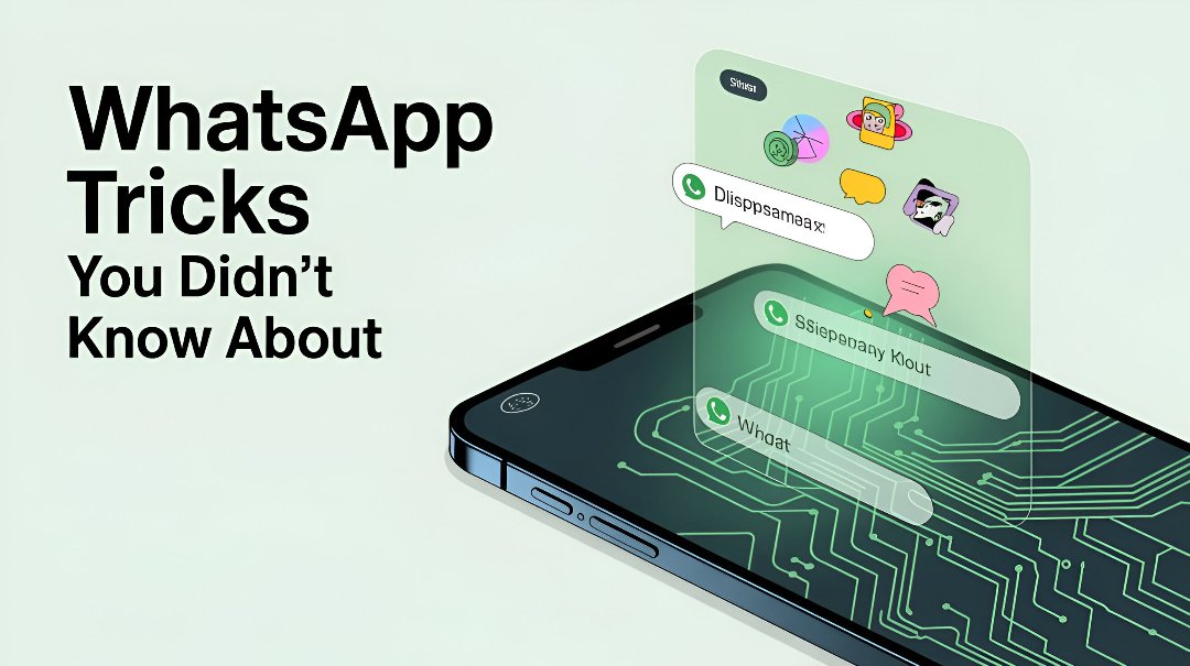 WhatsApp chat bubbles, disappearing messages, and hidden features showcasing WhatsApp tricks you didn’t know about.