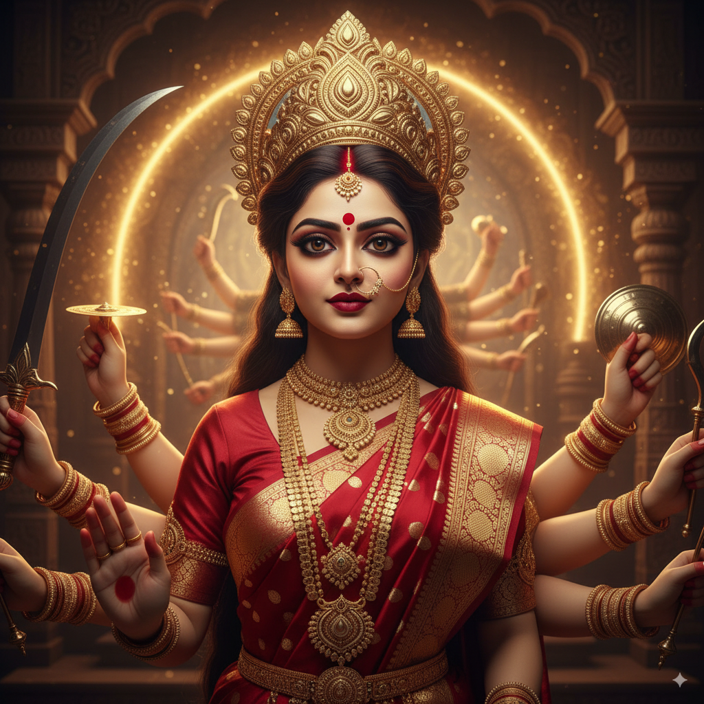 The Goddess-Inspired Look from Google Gemini Navratri AI Photos
